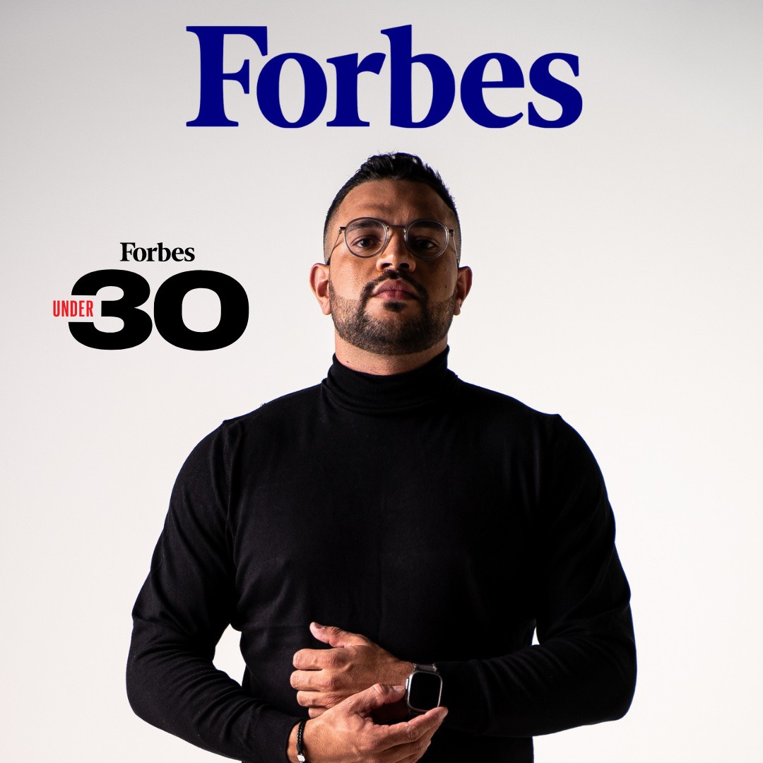 Card de Rodrigo Terron com a identificação Forbes Under 30.