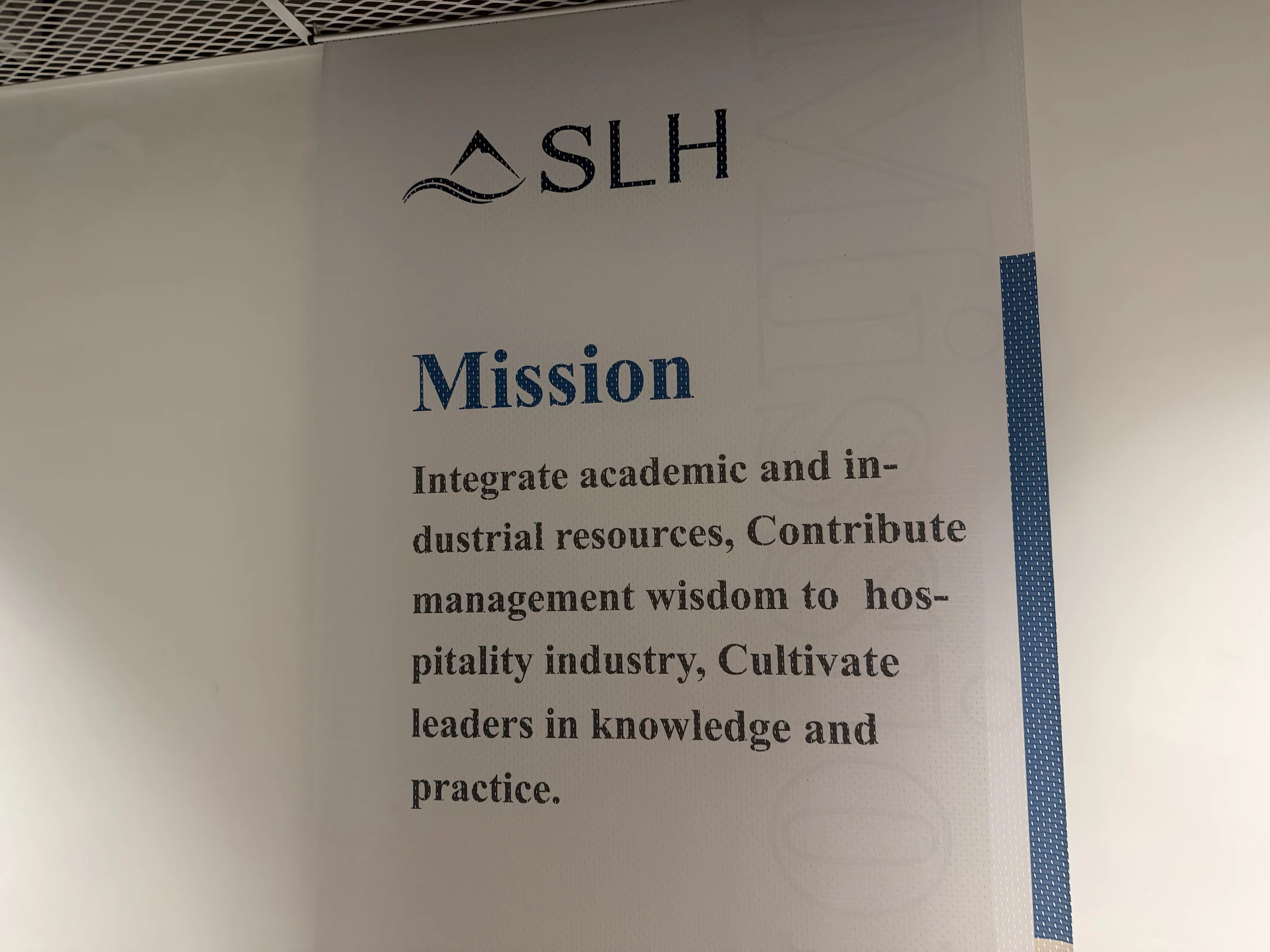 Painel de missão institucional da SLH.